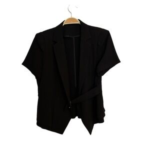 Black Short Sleeve Blazer